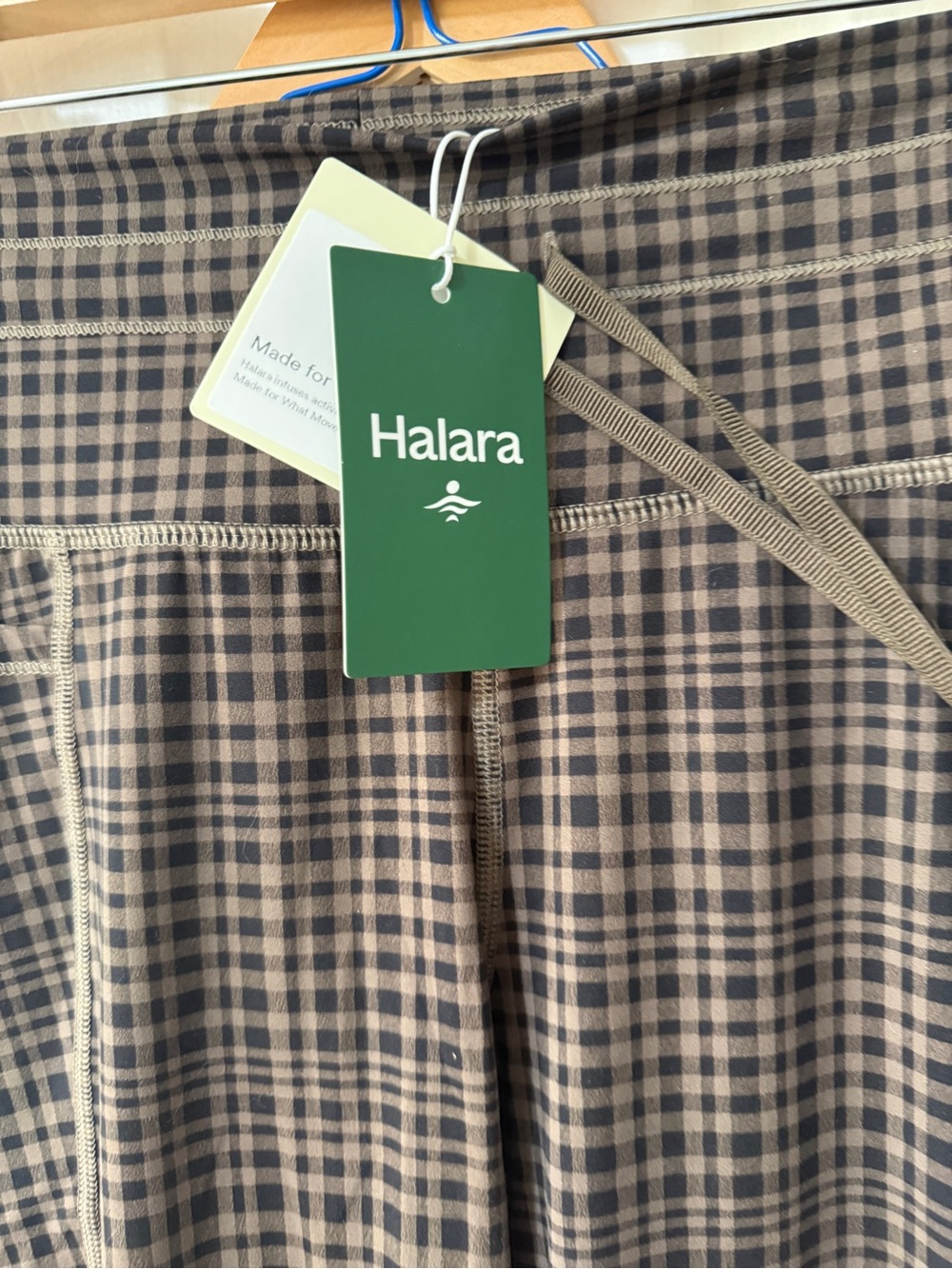 Halar Checkered Plaid Brown Active Joggers with High Waist size small - Picture 8 of 8